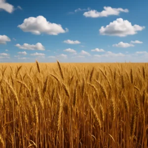 Wheat growing in a wheat field