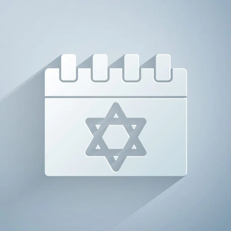 Calendar icon with a Jewish star in the center