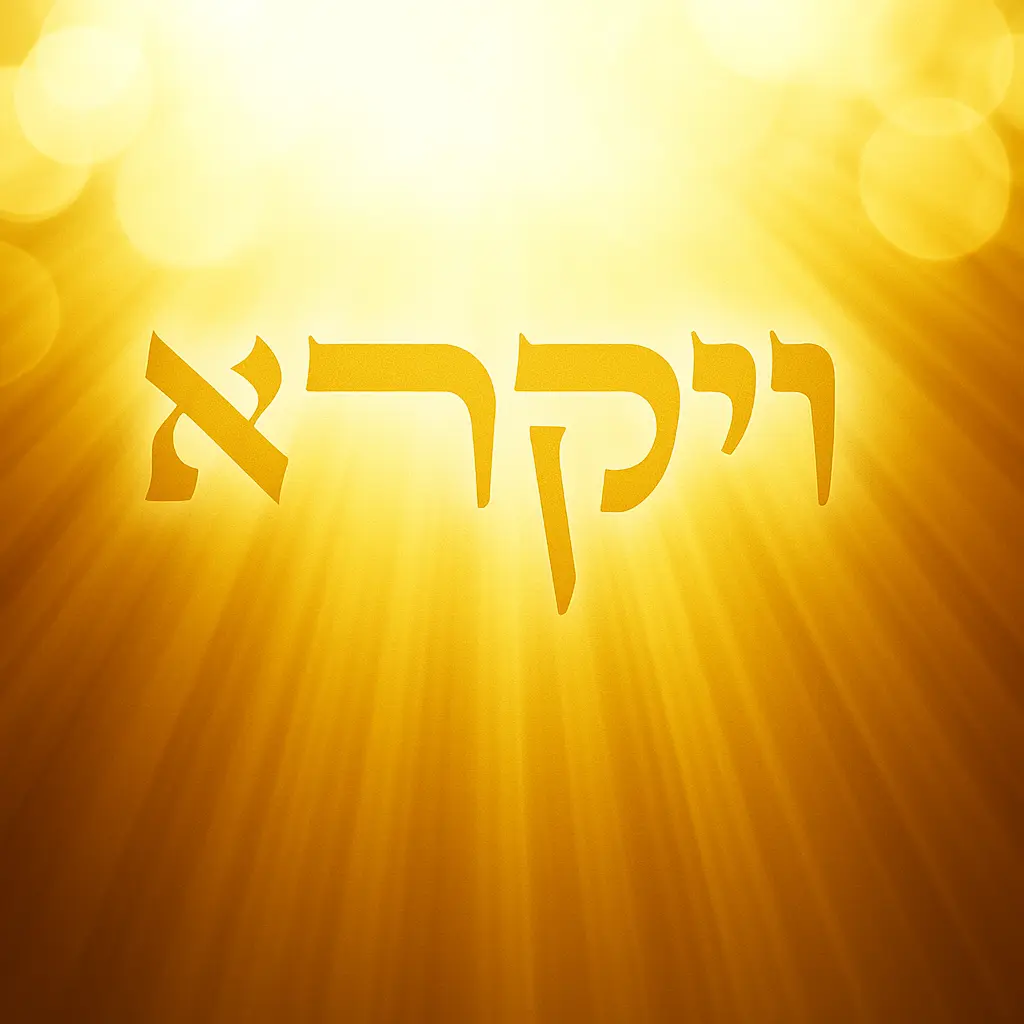 Golden Hebrew word ‘?????’ glowing against a radiant background with sunburst light rays and soft bokeh