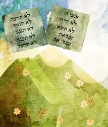 The 10 luchot above har sinai art work