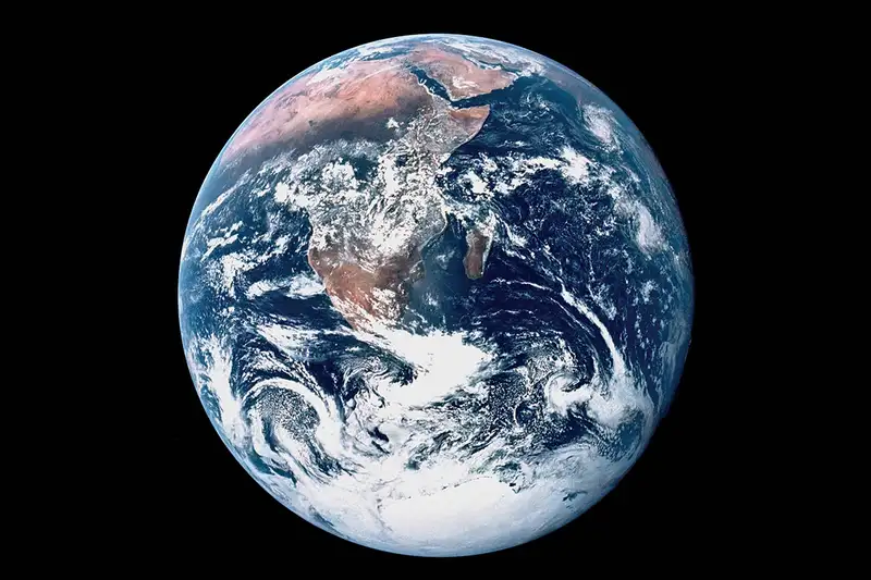 The world with a black background