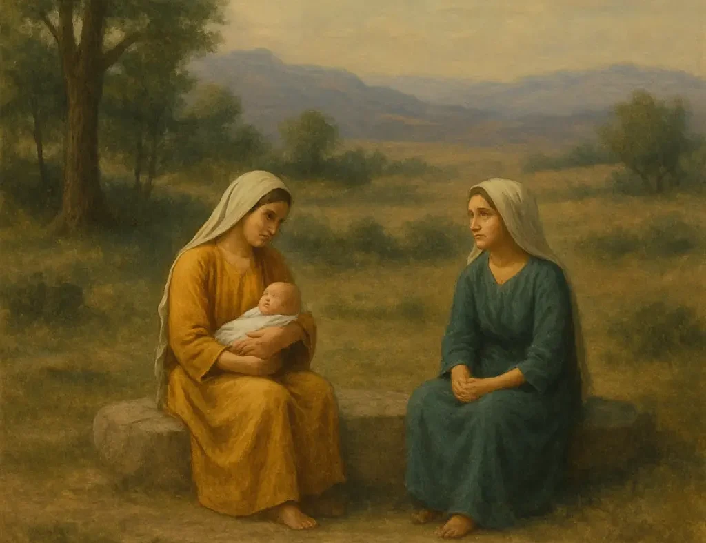 Rachel and Leah outside sitting under a tree
