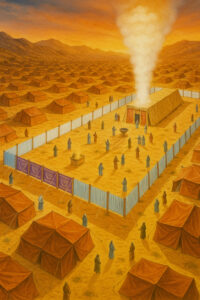 Mishkan being built and people