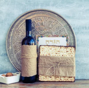 Passover wine, matzah, seder plate, hagaddah