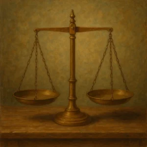 An empty scale painting
