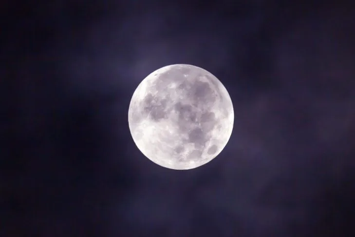 Rosh Chodesh, bright full moon at night