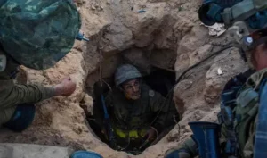 IDF soldier coming out of a tunnel in uniform