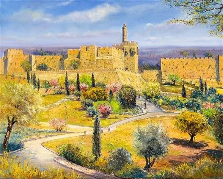 Painting of the old city of Jerusalem
