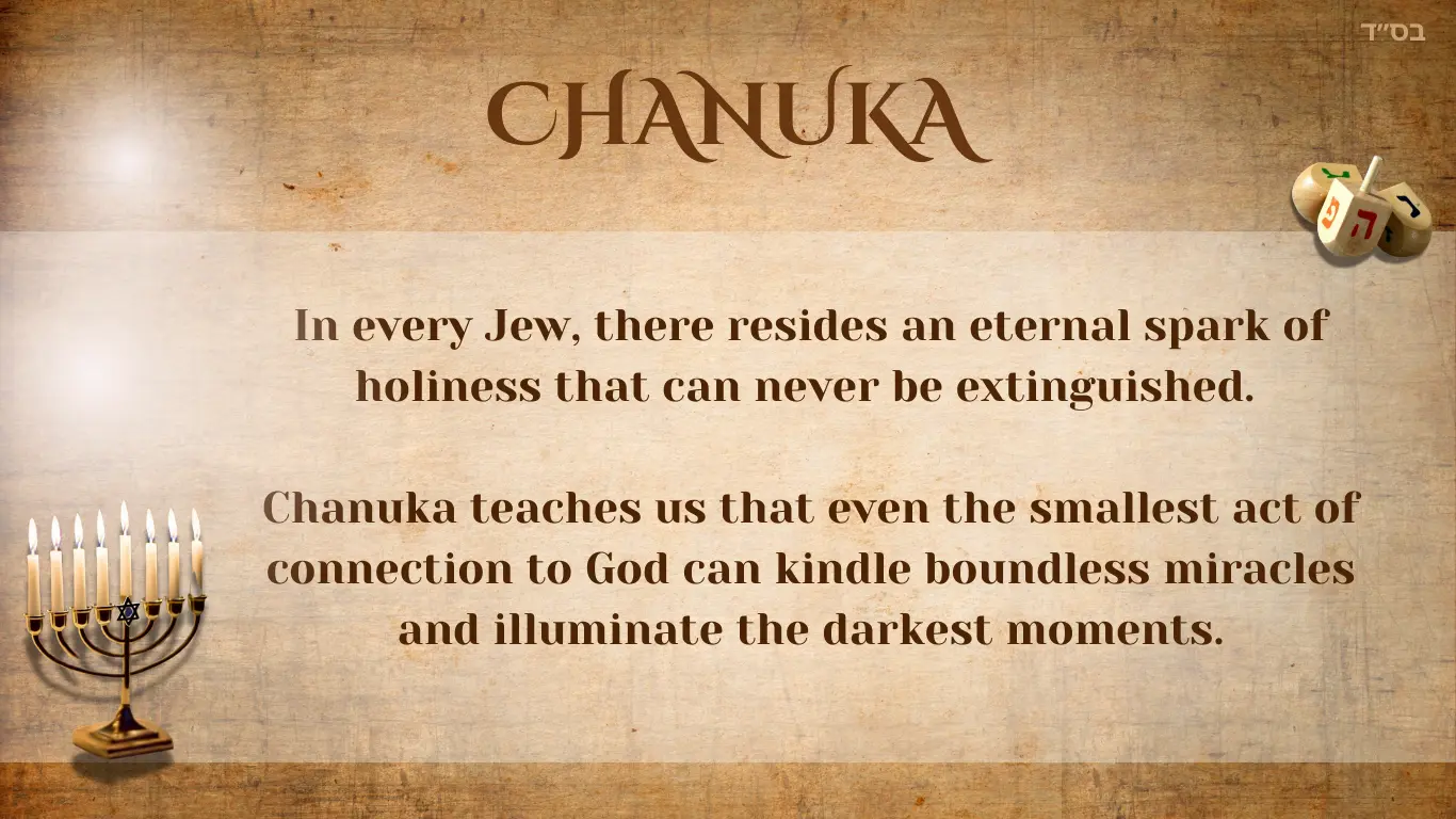 Main image for Chanuka- brown background that says chanuka and a quote about chanuka