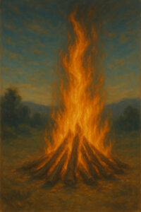 Bonfire going up to sky