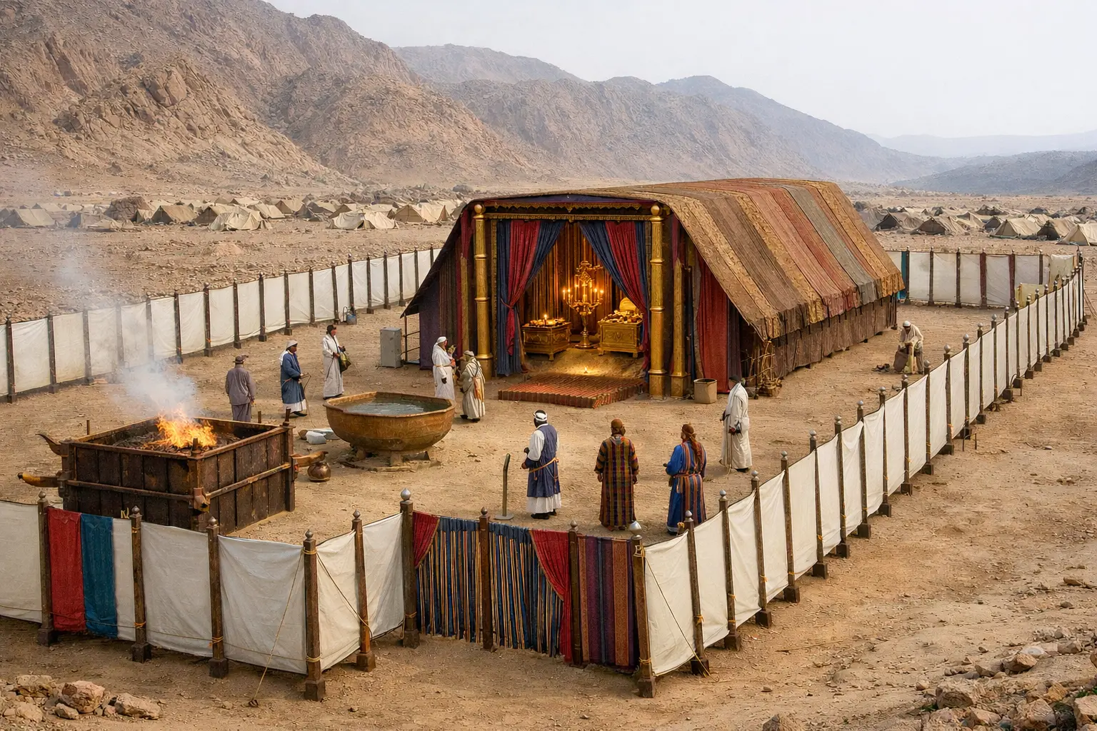 Mishkan (Tabernacle) in the wilderness based on the Torah description