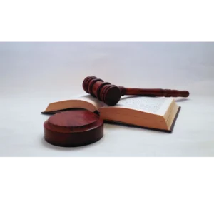 Judges mallet and an open book