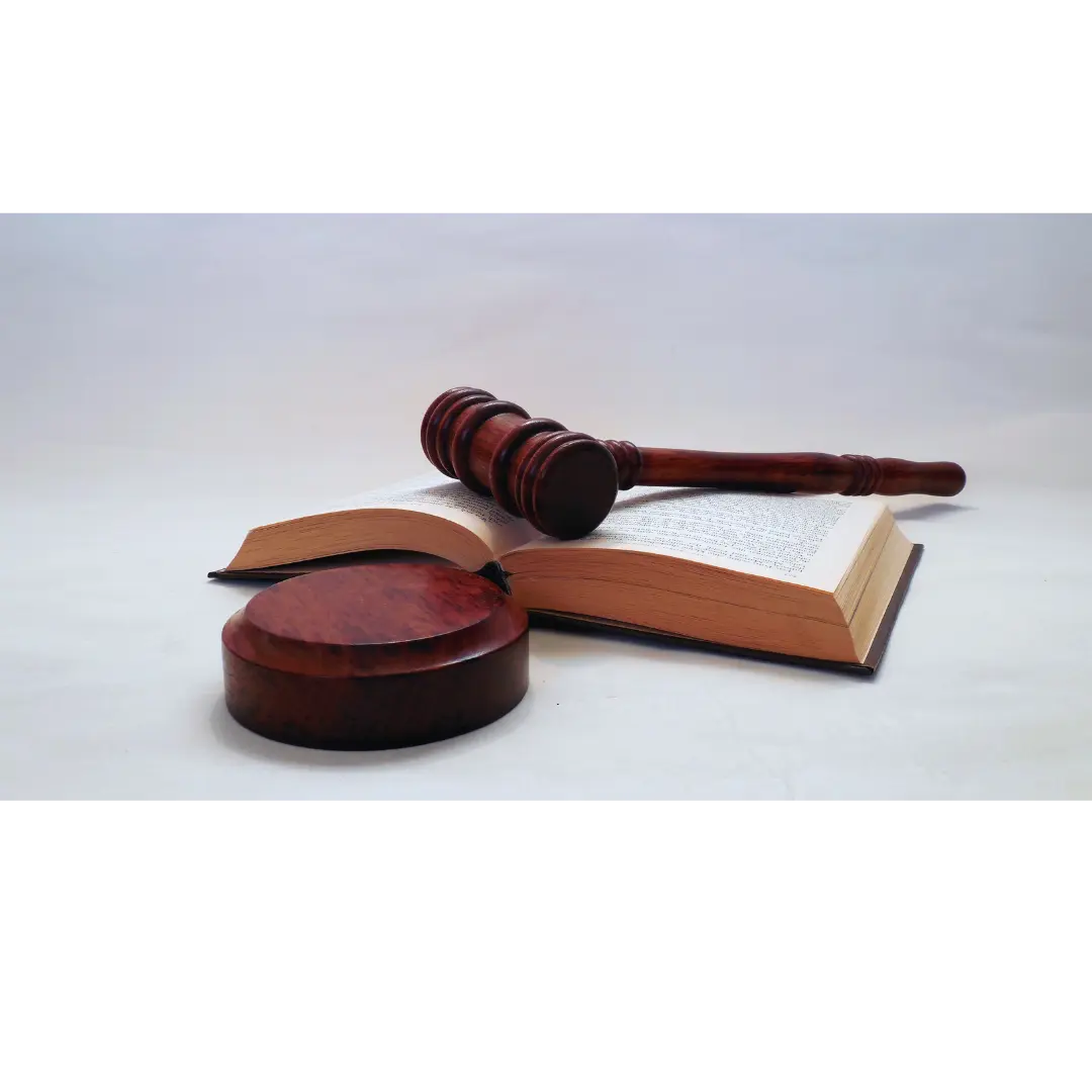 Judges mallet and an open book